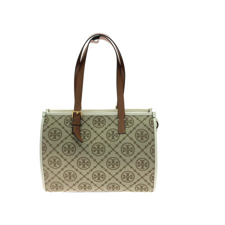  TORY BURCH トリーバーチ レディース トートバッグ Tモノグラム ジャガード スモールトート 取っ手ハガレ有 ベージュ