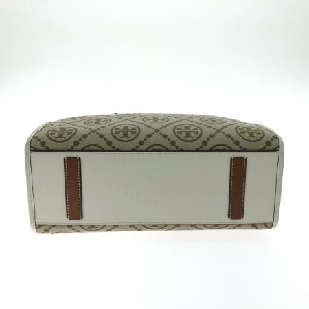  TORY BURCH トリーバーチ レディース トートバッグ Tモノグラム ジャガード スモールトート 取っ手ハガレ有 ベージュ