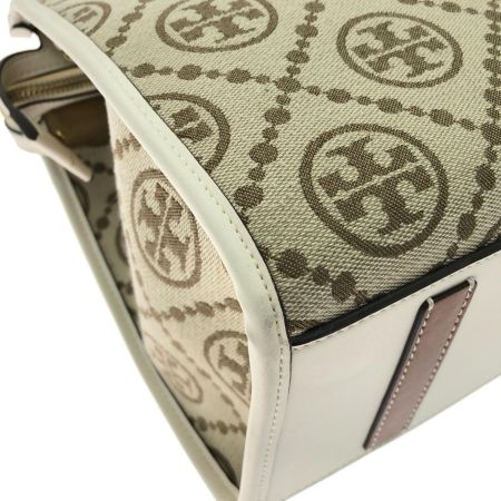  TORY BURCH トリーバーチ レディース トートバッグ Tモノグラム ジャガード スモールトート 取っ手ハガレ有 ベージュ