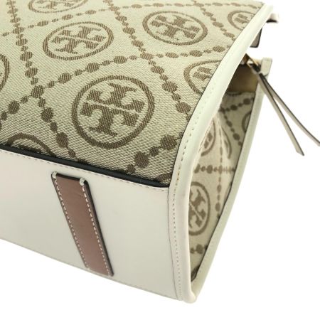  TORY BURCH トリーバーチ レディース トートバッグ Tモノグラム ジャガード スモールトート 取っ手ハガレ有 ベージュ