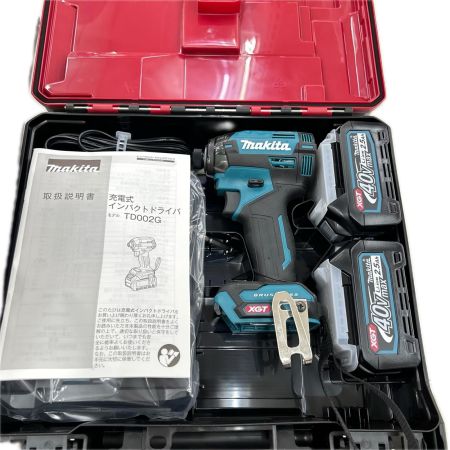 MAKITA マキタ インパクトドライバ コードレス式 40v 充電器・充電池2個・ケース付 TD002GRDX ブルー