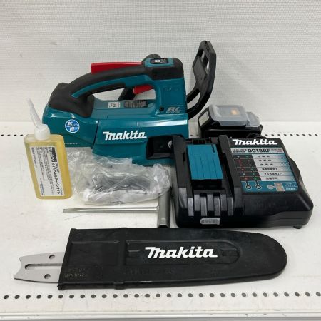  MAKITA マキタ チェーンソー コードレス式 18v6.0Ah 充電器・充電池1個付 MUC254DRGX ブルー  ※オイル漏れ有