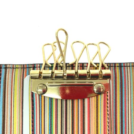  Paul Smith ポールスミス ユニセックス 6連 キーケース マルチストライプ  M1A-1981X-BMULTS ブラック