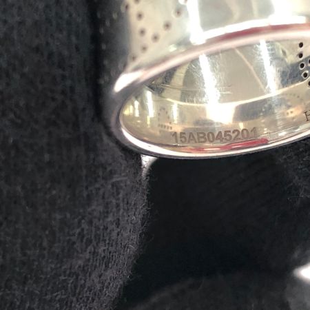 HERMES エルメス ユニセックス シルバーリング エクリプス・リュバン Eclipse Ruban パンチング Hロゴ 15号 13.7g