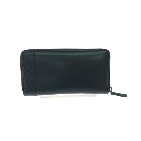  GUCCI グッチ メンズ 長財布 ラウンドファスナー レザー ミストラル マイクログッチシマ 307993 ブラック