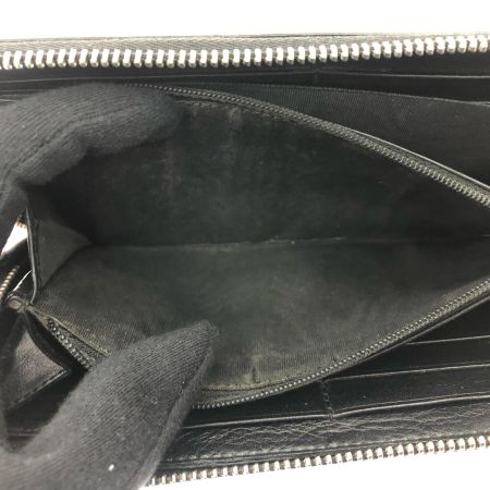  GUCCI グッチ メンズ 長財布 ラウンドファスナー レザー ミストラル マイクログッチシマ 307993 ブラック