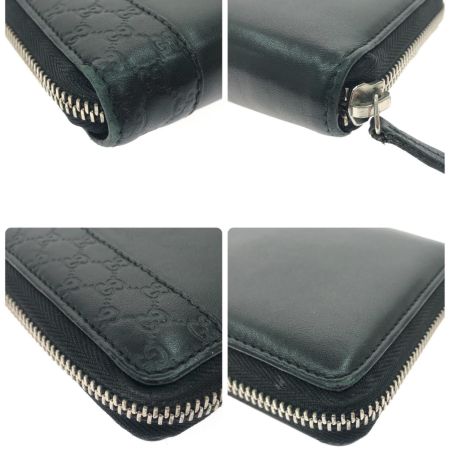  GUCCI グッチ メンズ 長財布 ラウンドファスナー レザー ミストラル マイクログッチシマ 307993 ブラック