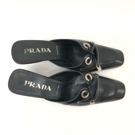  PRADA プラダ レディース サンダル ローファー ミュール Size 38 25㎝  ブラック