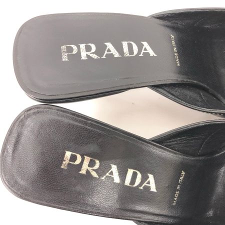  PRADA プラダ レディース サンダル ローファー ミュール Size 38 25㎝  ブラック