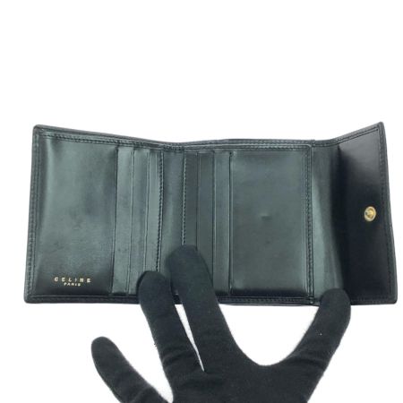  CELINE セリーヌ レディース 二つ折り財布 マカダム柄 がま口 オールドセリーヌ ヴィンテージ  M/99/1 ブラウン/ブラック