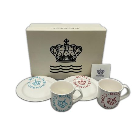  ROYAL COPENHAGEN ロイヤル・コペンハーゲン マグカップセット2個 ロゴプレート2枚