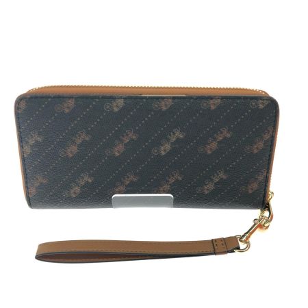  COACH コーチ レディース長財布 ラウンドファスナー ホース アンド キャリッジ プリント スリム ウォレット C3547 ブラウン