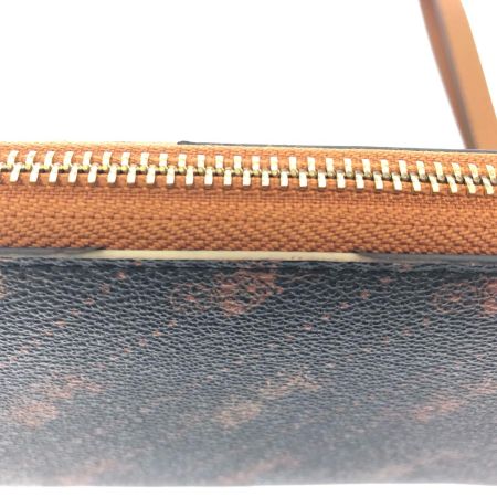  COACH コーチ レディース長財布 ラウンドファスナー ホース アンド キャリッジ プリント スリム ウォレット C3547 ブラウン