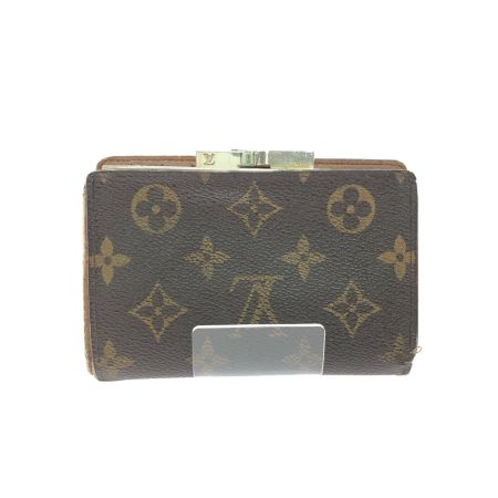  LOUIS VUITTON ルイヴィトン レディース 二つ折り財布 がま口 モノグラム ポルトモネ・ピエ・ヴィエノワ  M61663 ブラウン