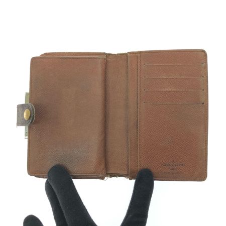  LOUIS VUITTON ルイヴィトン レディース 二つ折り財布 がま口 モノグラム ポルトモネ・ピエ・ヴィエノワ  M61663 ブラウン