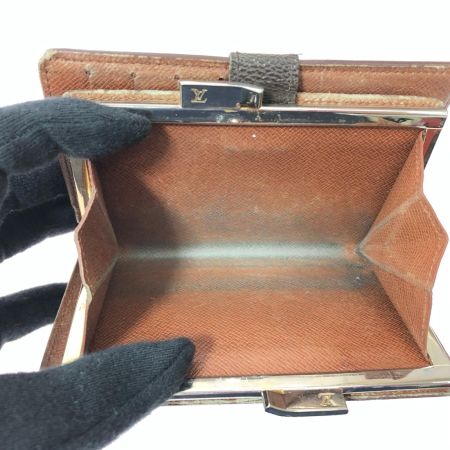  LOUIS VUITTON ルイヴィトン レディース 二つ折り財布 がま口 モノグラム ポルトモネ・ピエ・ヴィエノワ  M61663 ブラウン