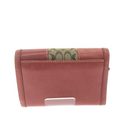  COACH コーチ レディース 二つ折り財布 L字ファスナー レザー キャンバス シグネチャー ブラウン