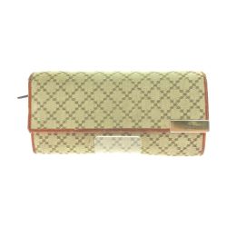 ▼▼ GUCCI グッチ レディース 長財布 ディアマンテ キャンバス ロングウォレット メタルプレート L字ファスナー 269541 ベージュ Cランク