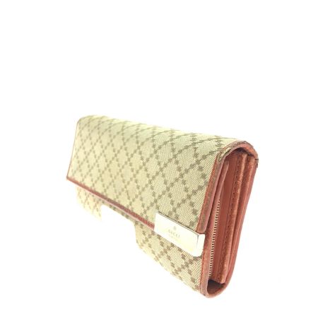  GUCCI グッチ レディース 長財布 ディアマンテ キャンバス ロングウォレット メタルプレート L字ファスナー 269541 ベージュ