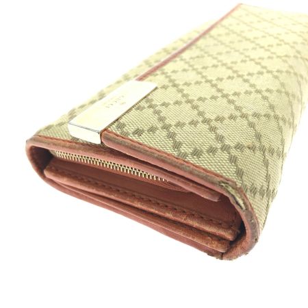  GUCCI グッチ レディース 長財布 ディアマンテ キャンバス ロングウォレット メタルプレート L字ファスナー 269541 ベージュ