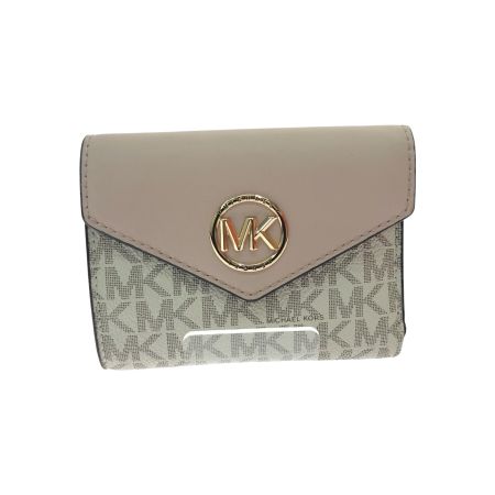  MICHAEL KORS マイケルコース レディース 二つ折り財布 MKイニシャルロゴ  32S1GNME6B ホワイト×ピンク