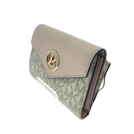  MICHAEL KORS マイケルコース レディース 二つ折り財布 MKイニシャルロゴ  32S1GNME6B ホワイト×ピンク