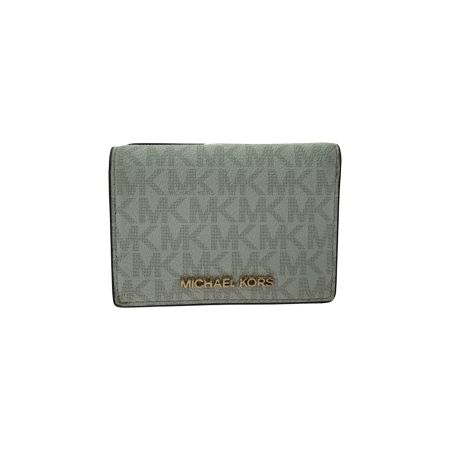  MICHAEL KORS マイケルコース 三つ折り財布 ジェットセット トラベル コンパクト ウォレット  35F3GTVE2V ホワイト×グレー