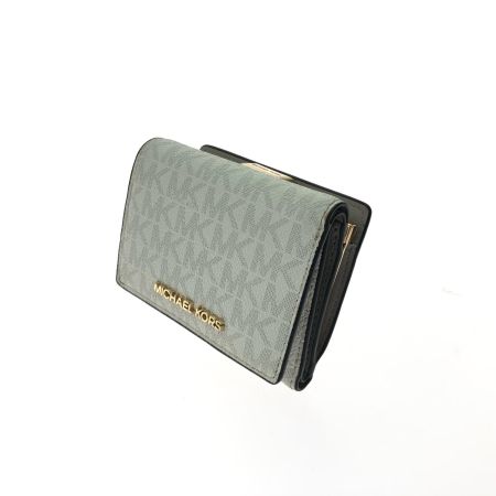 MICHAEL KORS マイケルコース 三つ折り財布 ジェットセット トラベル コンパクト ウォレット  35F3GTVE2V ホワイト×グレー