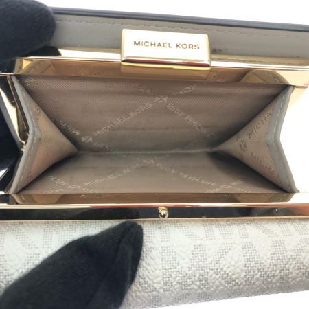  MICHAEL KORS マイケルコース 三つ折り財布 ジェットセット トラベル コンパクト ウォレット  35F3GTVE2V ホワイト×グレー