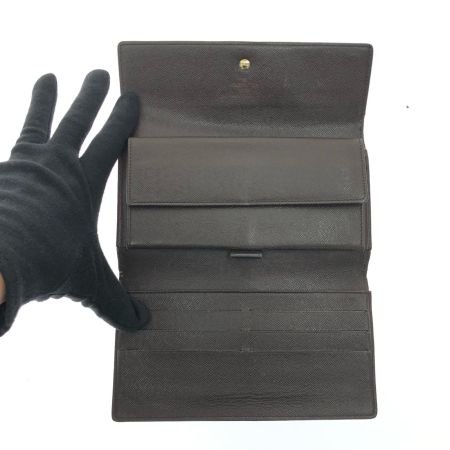  LOUIS VUITTON ルイヴィトン 三つ折り長財布 ダミエ ポルトフォイユ トレゾール インターナショナル 小銭入れホック難有 N61215