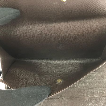  LOUIS VUITTON ルイヴィトン 三つ折り長財布 ダミエ ポルトフォイユ トレゾール インターナショナル 小銭入れホック難有 N61215