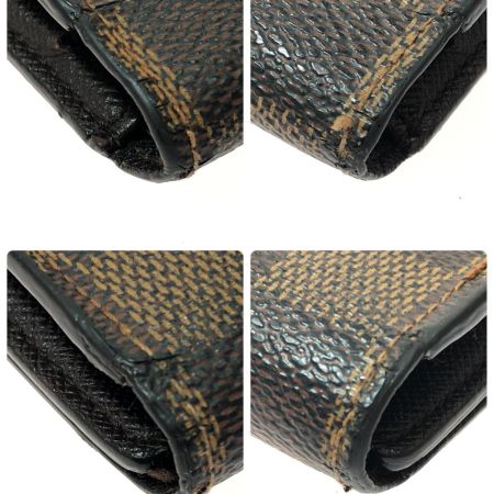  LOUIS VUITTON ルイヴィトン 三つ折り長財布 ダミエ ポルトフォイユ トレゾール インターナショナル 小銭入れホック難有 N61215