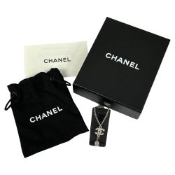 ▼▼ CHANEL シャネル ネックレス ココマーク ラインストーン キューブチャーム A12-A Bランク