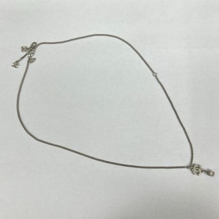  CHANEL シャネル ネックレス ココマーク ラインストーン キューブチャーム A12-A