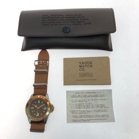  VAGUE WATCH Co. ヴァーグウォッチカンパニー メンズ腕時計 クオーツ BRWN GMT ブラウンジーエムティー BG-L-001-SB