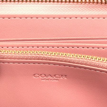  COACH コーチ レディース 長財布 ラウンドファスナー シグネチャー ピンク CEC20 ピンク