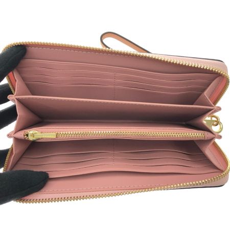  COACH コーチ レディース 長財布 ラウンドファスナー シグネチャー ピンク CEC20 ピンク