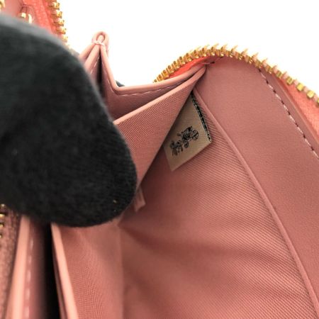  COACH コーチ レディース 長財布 ラウンドファスナー シグネチャー ピンク CEC20 ピンク