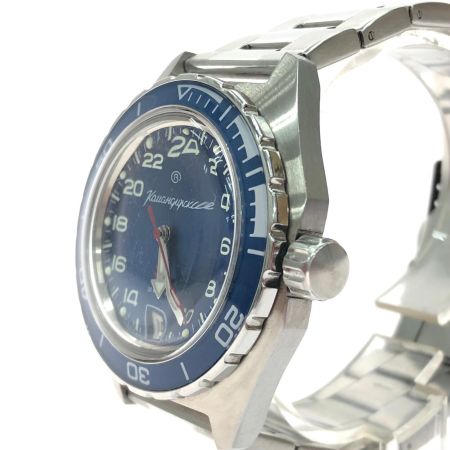 Bostok ボストーク メンズ腕時計 自動巻き 24時間表示 ロシア製 ミリタリーウォッチ コマンダスキー 650547 ブルー