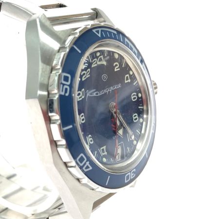 Bostok ボストーク メンズ腕時計 自動巻き 24時間表示 ロシア製 ミリタリーウォッチ コマンダスキー 650547 ブルー