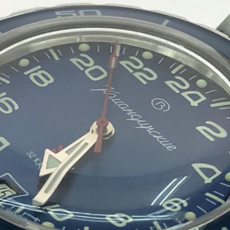 Bostok ボストーク メンズ腕時計 自動巻き 24時間表示 ロシア製 ミリタリーウォッチ コマンダスキー 650547 ブルー
