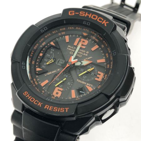 CASIO カシオ メンズ腕時計 電波ソーラー スカイコックピット G-SHOCK Gショック GW-3000B ブラック/オレンジ