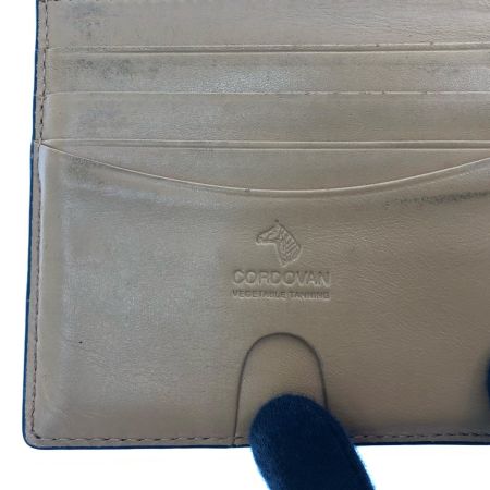  CORDOVAN コードバン メンズ 二つ折り財布 小銭入れなし 馬革 ブラック