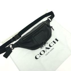 ▼▼ COACH コーチ メンズ アウトレット ボディバッグ レザー ウエストポーチ 76188 ブラック Bランク