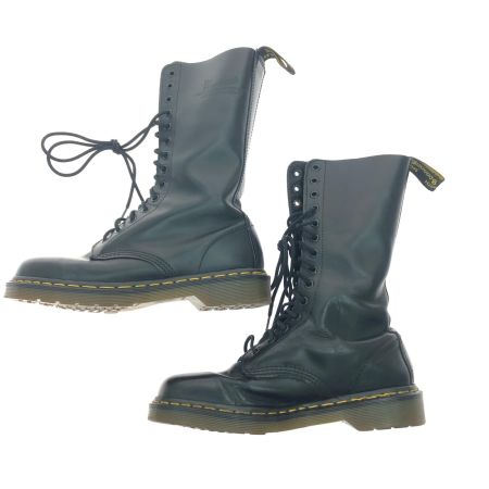  DR.MARIN レディース ミドルブーツ レースアップ 14ホール SIZE6 ブラック