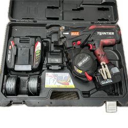 ▼▼ MAX マックス 鉄筋結束機 コードレス式 充電器・充電池2個・ケース付 RB-442T-B2C/1450A ブラック×レッド Bランク