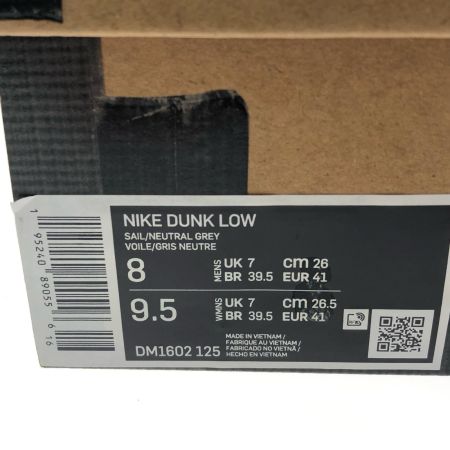  NIKE ナイキ メンズスニーカー オフホワイトコラボ Dunk Low 26cm DM1602-125 ホワイト×ライトグレー