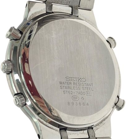 SEIKO セイコー メンズ腕時計 クオーツ ワールドタイム アラーム GMT クロノグラフ デイト 5T52-7A00
