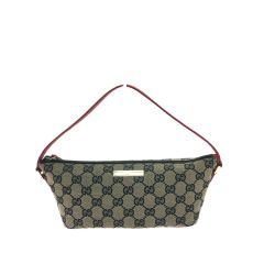 ▼▼ GUCCI グッチ レディース ハンドバッグ バニティバッグ GGキャンバス 0391103 ベージュ/レッド Bランク