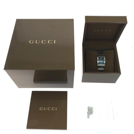  GUCCI グッチ レディース 腕時計 クオーツ スクエアフェイス ステンレススチール ブラック文字盤 8600J